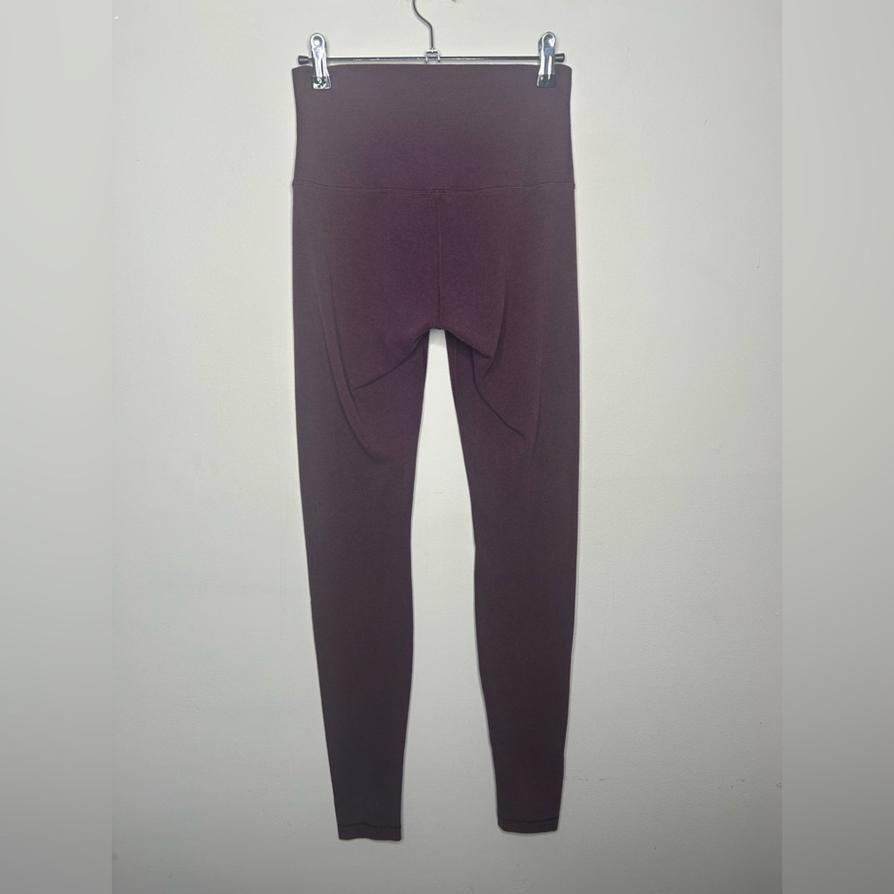 Lululemon Wunder Under Pant Cotton Roll Down Heathered Bordeaux Drama Red size 4 - Picture 3 of 10